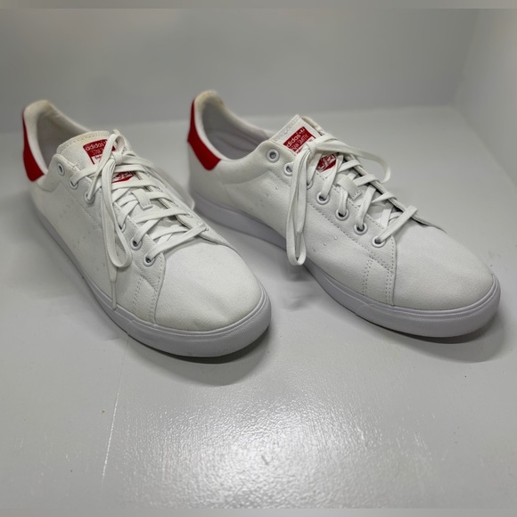 Adidas Stan Smith White and Red Sneakers size 12.5 - Picture 2 of 12